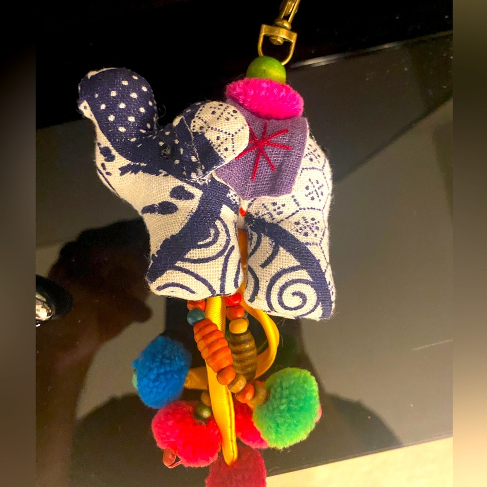 Brand New Oversized Elephant-Pom Pom handcrafted keychain!!